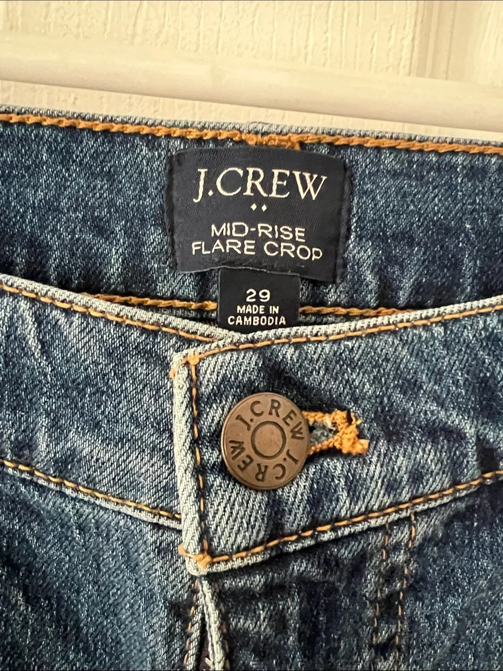 J. Crew Womens Crop Medium Blue Slim Straight Jeans